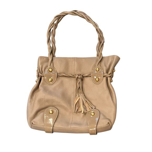 Vintage MICHAEL ROME Genuine Leather Handbag, Made In Italy, Braided Straps - Picture 1 of 3